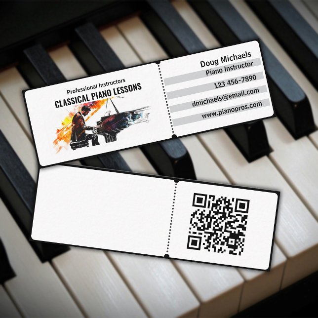 Klassisk pianoinstruktör mini visitkort (Skapare uppladdad)
