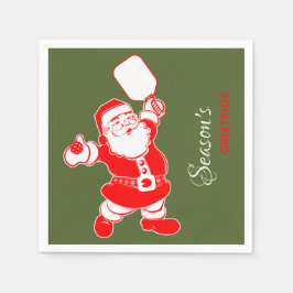 Klassisk Pickleball Santa Grönt jul Pappersservett