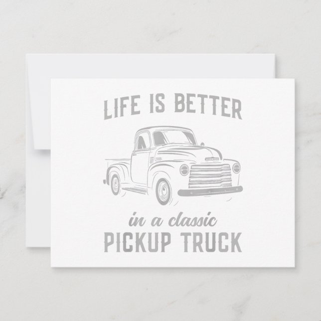 Klassisk Pickup Lastbil Guy Vintage Inbjudningar (Framsida)