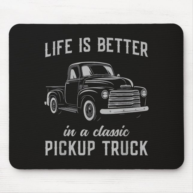 Klassisk Pickup Lastbil Kille Vintage Musmatta (Framsidan)
