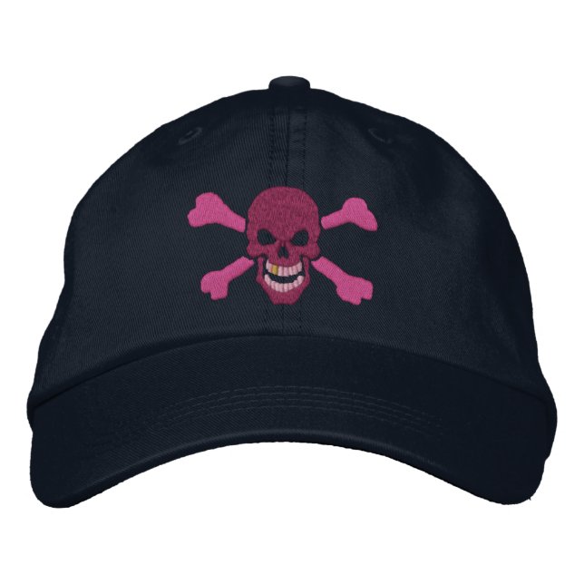 Klassisk Pirat Crossbone Skull Embroidery Broderad Keps (Framsida)