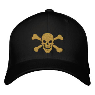 Klassisk Pirat Crossbone Skull Embroidery Broderad Keps