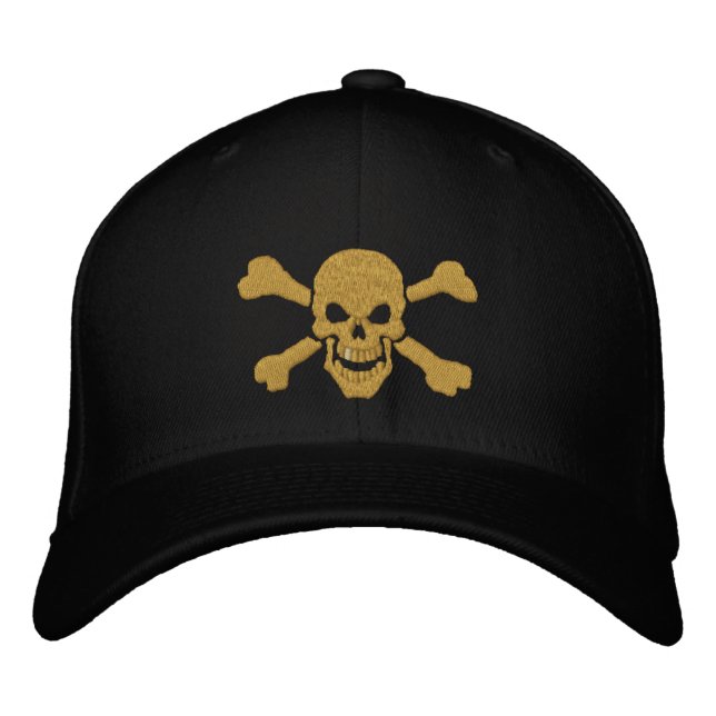 Klassisk Pirat Crossbone Skull Embroidery Broderad Keps (Framsida)