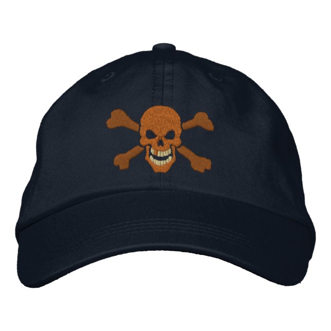 Klassisk Pirat Crossbone Skull Embroidery Broderad Keps (Framsida)