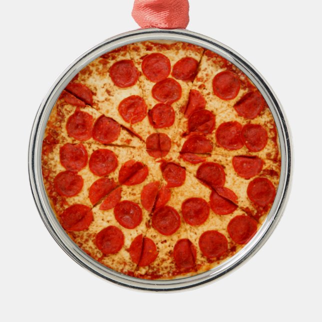 klassisk pizzälskare julgransprydnad metall (Framsidan)