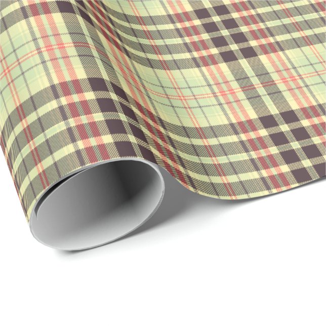 Klassisk plaid-design presentpapper (Rullad Hörn)