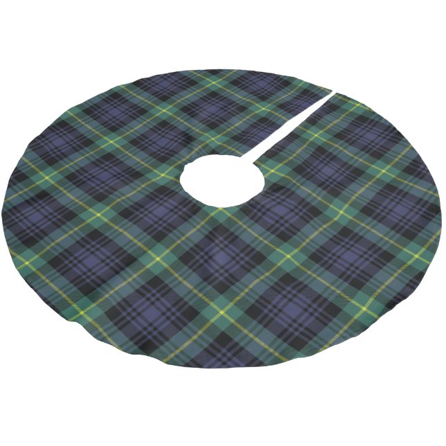 Klassisk Play-familjens jul Tartan Julgransmatta Borstad Polyester (Vinklad)