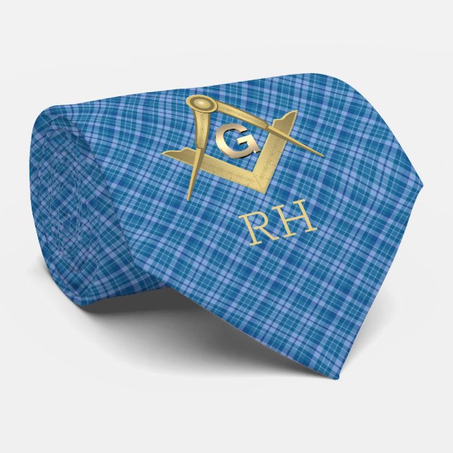 Klassisk Play Masonic Monogrammed Neck Tie Slips (Rullad)