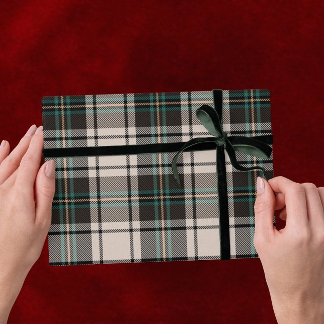 Klassisk Play Vintage-jul Presentpapper (Dark Green Wrapping Paper - Plaid Christmas)