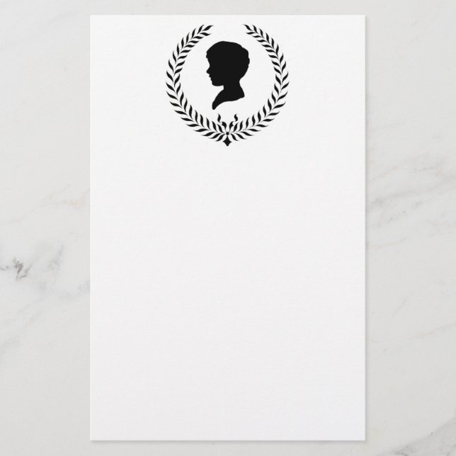 Klassisk pojke Silhouette Brevpapper (Framsida)