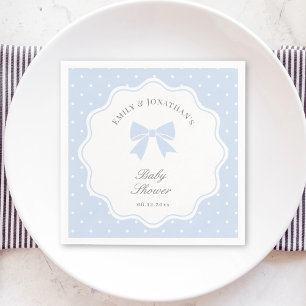 Klassisk Polka dots Baby blue babybabystötare Pappersservett