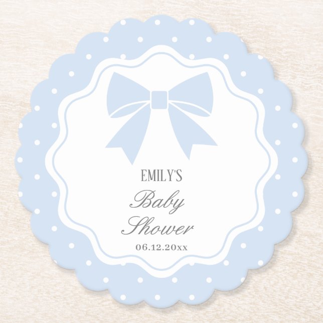 Klassisk Polka dots Baby blue babybabystötare Underlägg Papper (Framsida)