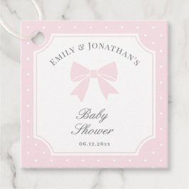Klassisk Polka dots Baby Rosa Bow Girl Baby Shower Gåvor Etiketter
