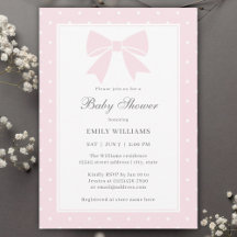 Klassisk Polka dots Baby Rosa Bow Girl Baby Shower