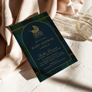 Klassisk Polo-Mörk grönt babystötare Inbjudningar
