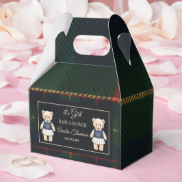 Klassisk Polo Teddybjörn Preppy Rutig Bebis Shower Presentaskar
