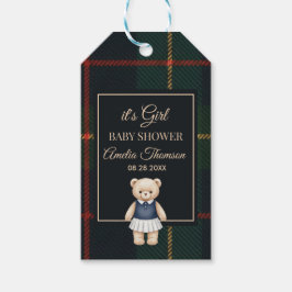 Klassisk Polo Teddybjörn Snygg Randig Baby Shower  Presentetikett