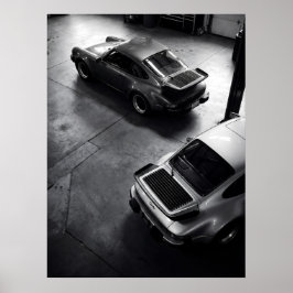 Klassisk Porsche 911 Turbo Flygvy Poster