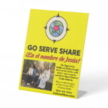 Klassisk post för missionärsstöd - tabletop-tecken