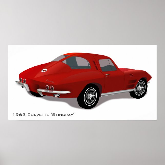 Klassisk Poster av Corvette Stingray (Framsidan)
