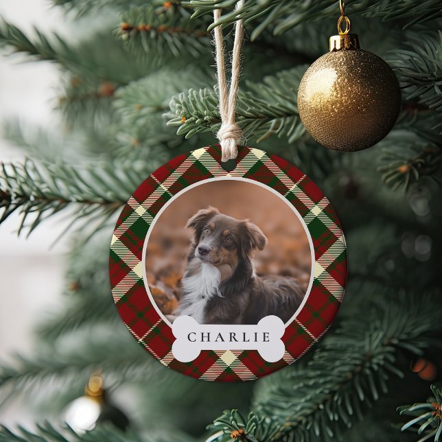 Klassisk Pput Personlig Pet Hund Photo & Namn Julgransprydnad Keramik (Skapare uppladdad)