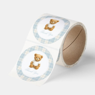 Klassisk Preppy Björn Bebis Shower Tackkort Runt Klistermärke