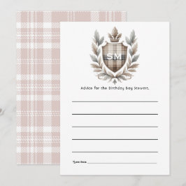 Klassisk Preppy Charm Monogram Födelsedag Rådkort