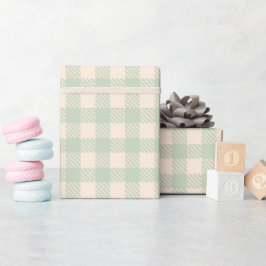 Klassisk preppy salvia grön gingham randig rutig presentpapper