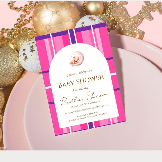 Klassisk Preppy Teddybjörn Bebis Shower Inbjudan (Skapare uppladdad)
