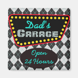 Klassisk present till pappas garage magnet
