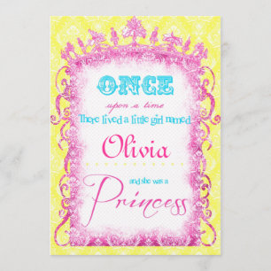 Klassisk prinsessa Party Inbjudningskort