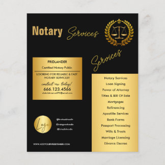 Klassisk professionell & certifierad notarius publ flygblad