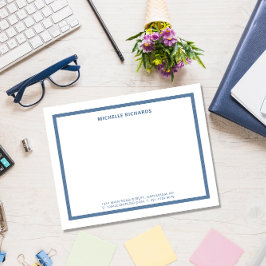 Klassisk Professionell Dusty Blue Gräns Stationery Anteckningskort