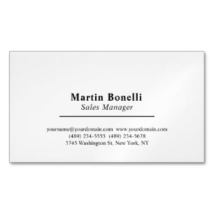 Klassisk professionell egen namninformation enkel magnetiska visitkort