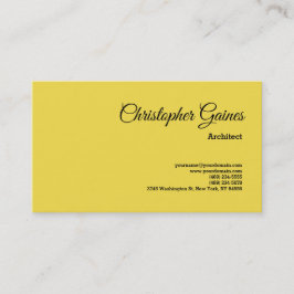Klassisk Professionell för enkel gult-arkitektur Visitkort