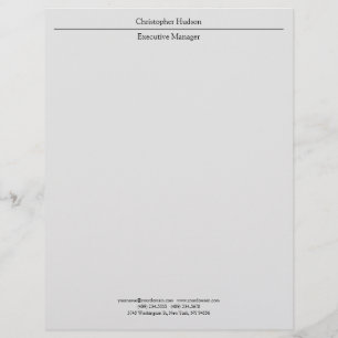 Klassisk Professionell Light Grått Simple Plain Brevhuvud