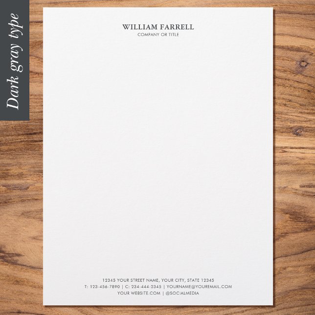 Klassisk Professionell Traditional Mörk Grått Brevhuvud (Skapare uppladdad)