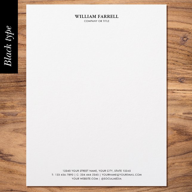 Klassisk Professionell, traditionell svart Brevhuvud (Skapare uppladdad)