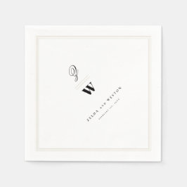 Klassisk Pub Dubbla Monogram Modern Bröllop Papper Pappersservett