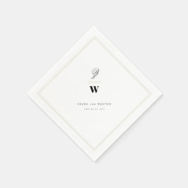 Klassisk Pub Dubbla Monogram Modern Bröllop Papper Pappersservett