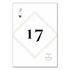 Klassisk Pub Linjer Dubbla Monogram Modern Bröllop Bordsnummer