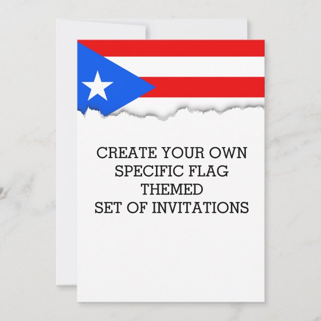 Klassisk Puerto Rican-Flagga Inbjudningar (Framsida)