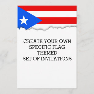 Klassisk Puerto Rican-Flagga Inbjudningar