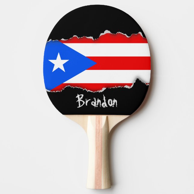 Klassisk Puerto Rican-Flagga Pingisracket (Framsidan)