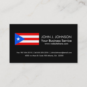 Klassisk Puerto Rican-Flagga Visitkort