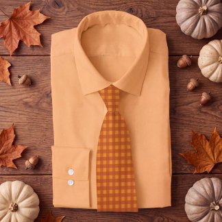 Klassisk Pumpa Höst Gingham Plaid Slips