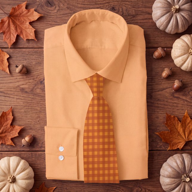 Klassisk Pumpa Höst Gingham Plaid Slips (Skapare uppladdad)