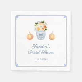 Klassisk pumpa höstblommor brud shower-fest pappersservett