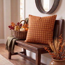 Klassisk Pumpkin Höst Gingham Rutig Rutmönster