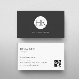 Klassisk QR-kod för monogramlogotyp Visitkort